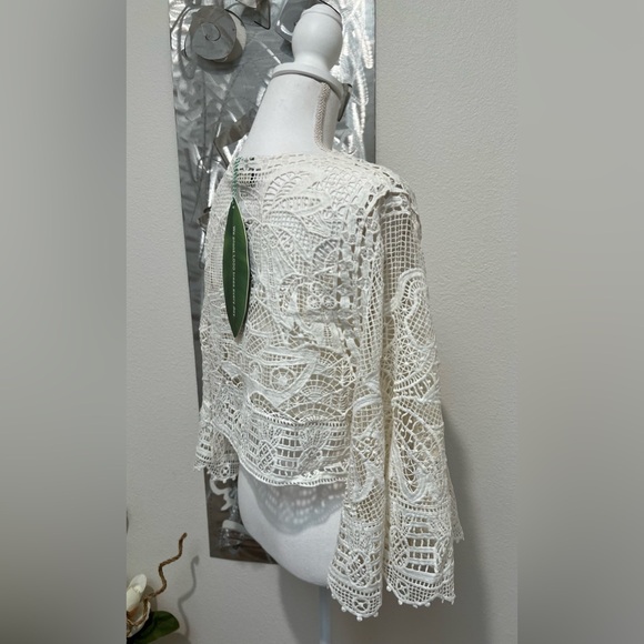 NWT FARM Rio Guipire Blouse- Off-White- Size Small - Picture 11 of 16